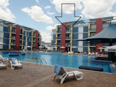 Elit 4 - Møbleret ferie lejlighed - Få minutters gang til Cacao Beach - Udsigt til swimmng poolen - 2 badeværelser